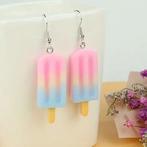 Popsicle Earrings with Wire Hook Blue and Pink: A Sweet Treat for Fashion Lovers